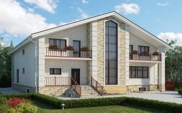Проект дома из блоков 10-2200
