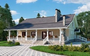 Проект дома из блоков 10-2184