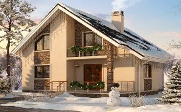 Проект дома из блоков 10-2123