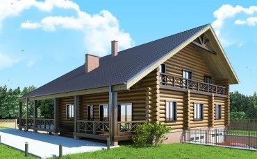 Проект дома из бревна 3-14