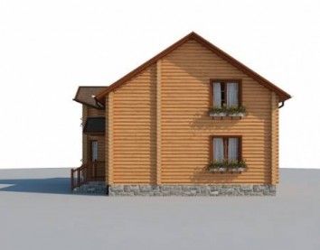 Проект двухэтажного дома из оцилиндрованного бревна 10-2191