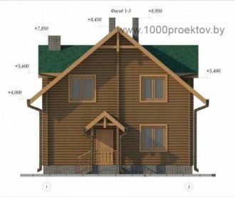 Проект дома из бревна 3-11