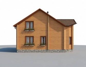 Проект двухэтажного дома из оцилиндрованного бревна 10-2191