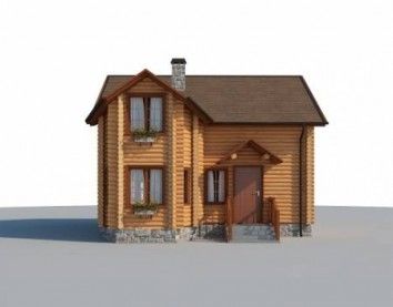Проект двухэтажного дома из оцилиндрованного бревна 10-2191