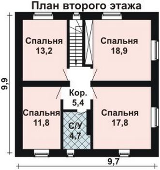 Проект дома из блоков 10-2080