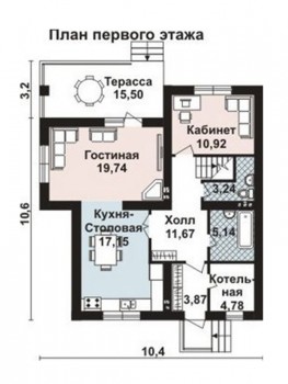Проект дома из блоков 10-2123