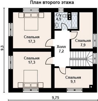 Проект дома из блоков 10-2055