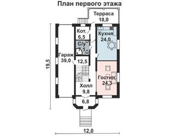 Проект дома из блоков 10-2230