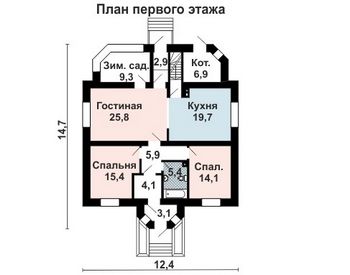 Проект дома из блоков 10-2259