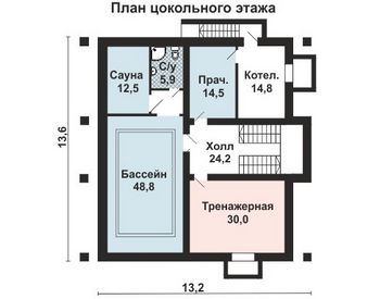 Проект дома из блоков 10-2200