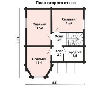 Проект двухэтажного дома из оцилиндрованного бревна 10-2191