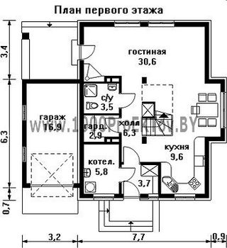 Проект дома из блоков 1362