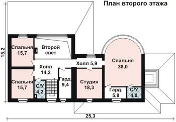 Проект дома из блоков 10-2129