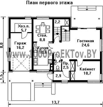 Проект дома из блоков 1230