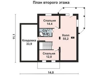 Проект дома из блоков 10-2201