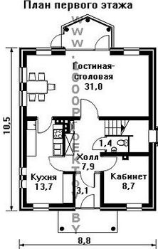 Проект дома из блоков 1376
