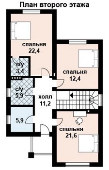 Проект дома из блоков 10-2038