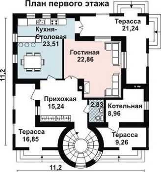 Проект дома из блоков 10-2217