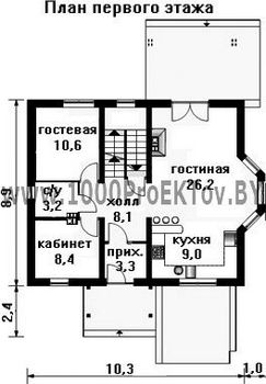 Проект дома из блоков 1372