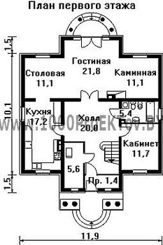 Проект дома из блоков 1384
