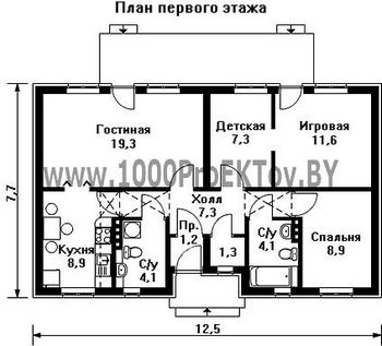 Проект дома из блоков 1192