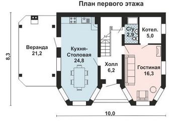 Проект дома из блоков 10-2192