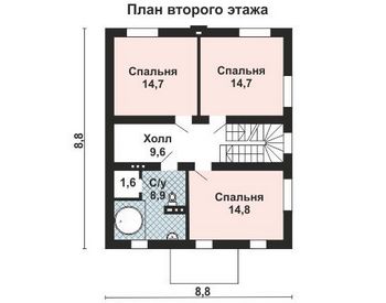 Проект дома из блоков 10-2122
