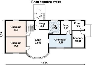Проект дома из блоков 10-2104-2