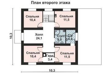 Проект дома из блоков 10-2139