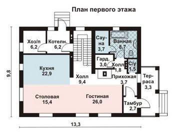 Проект дома из блоков 1239