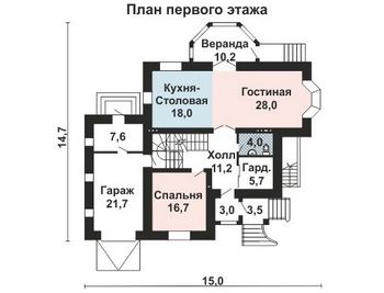 Проект дома из блоков 10-2173
