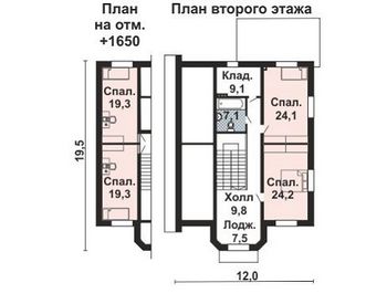 Проект дома из блоков 10-2230