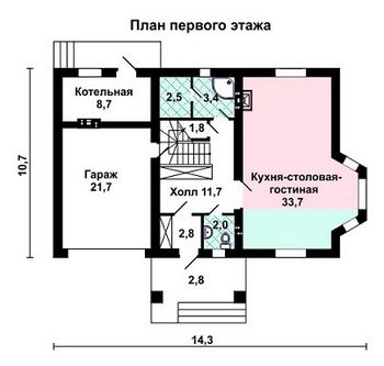 Проект дома из блоков 10-2203