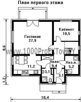 Проект дома из блоков 1420