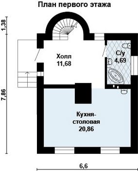 Проект дома из блоков 10-2120