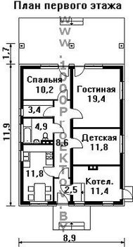 Проект дома из блоков 1159