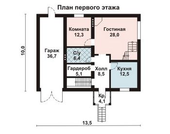 Проект дома из блоков 10-2081
