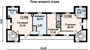 Проект дома из блоков 10-2105