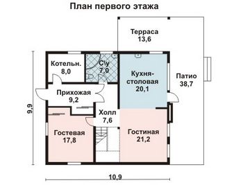 Проект деревянного дома 10-2087