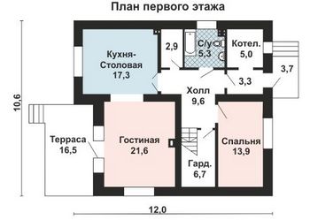 Проект дома из блоков 10-2155