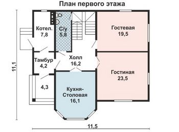 Проект дома из блоков 10-2255