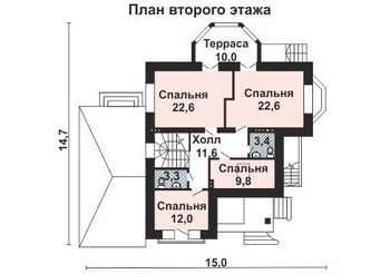 Проект дома из блоков 10-2173
