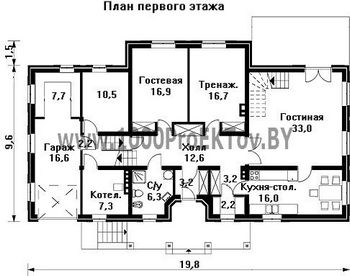 Проект дома из блоков 1378