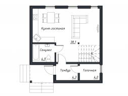 Проект каркасного дома 2-50-2