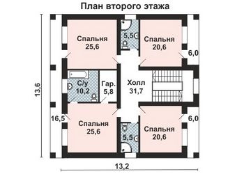 Проект дома из блоков 10-2200