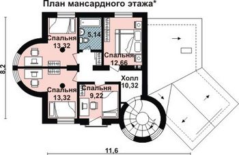 Проект дома из блоков 10-2218