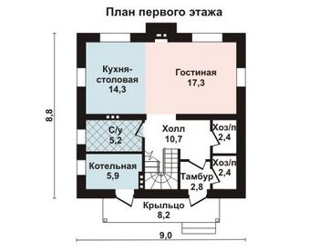 Проект дома из блоков 10-2004