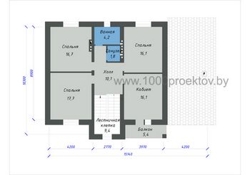 Проект дома из блоков 1623