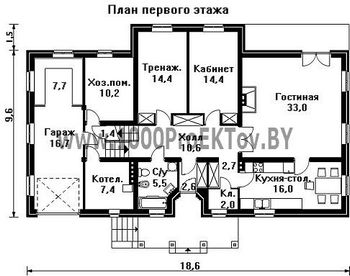 Проект дома из блоков 1377