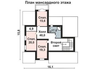 Проект дома из блоков 10-2210
